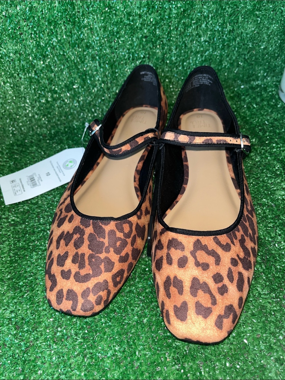 Time And Tru Leopard Print Mary Jane Flats Size 10 NEW WITH TAGS